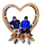 TEAK DRIFTWOOD LOVE BENCH 180CM