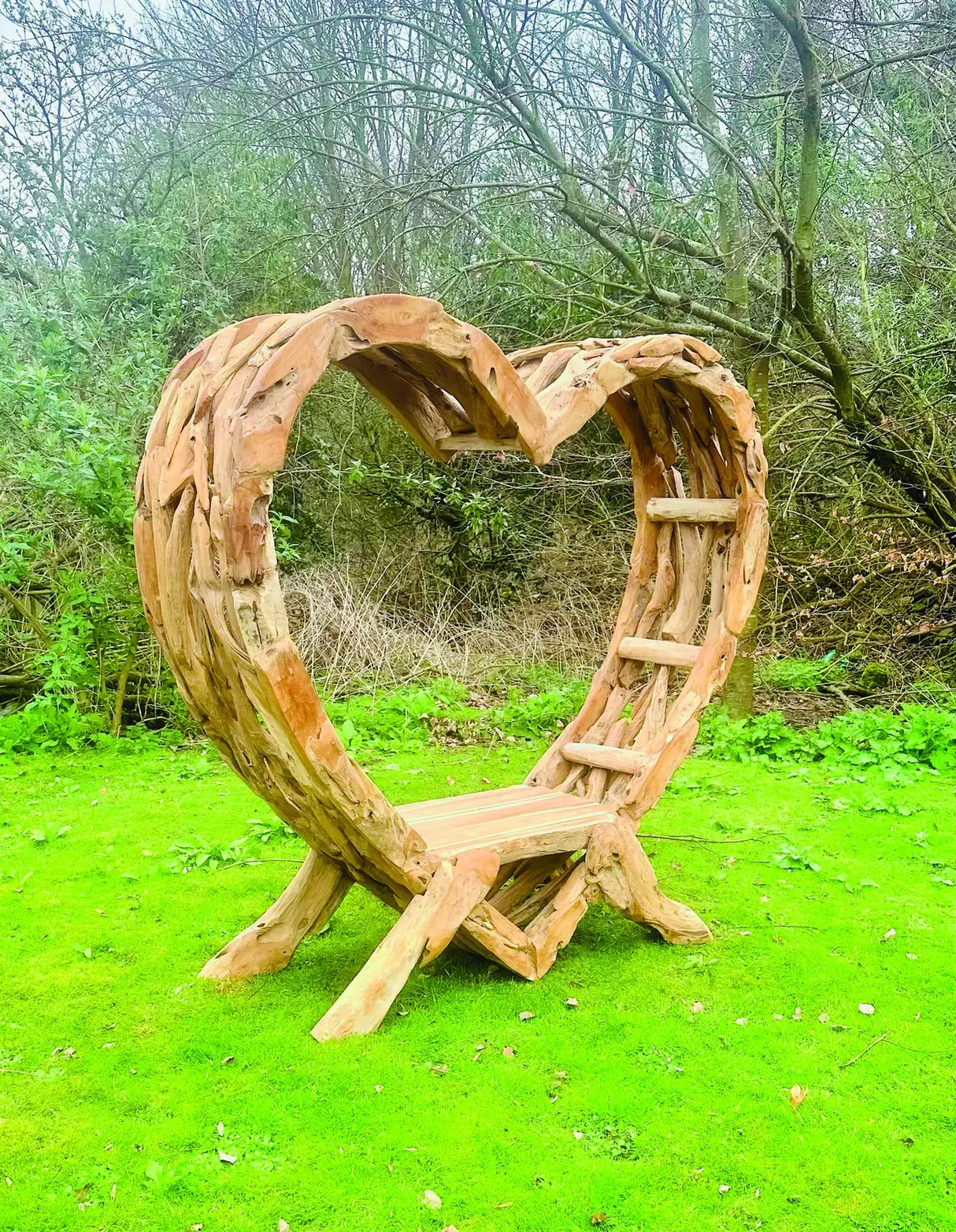 TEAK DRIFTWOOD LOVE BENCH 180CM