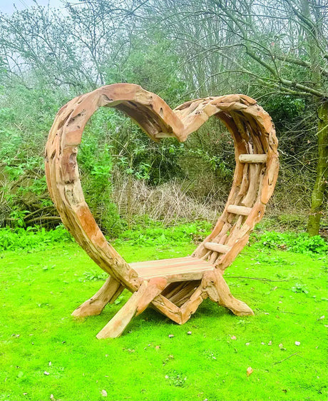 TEAK DRIFTWOOD LOVE BENCH 180CM