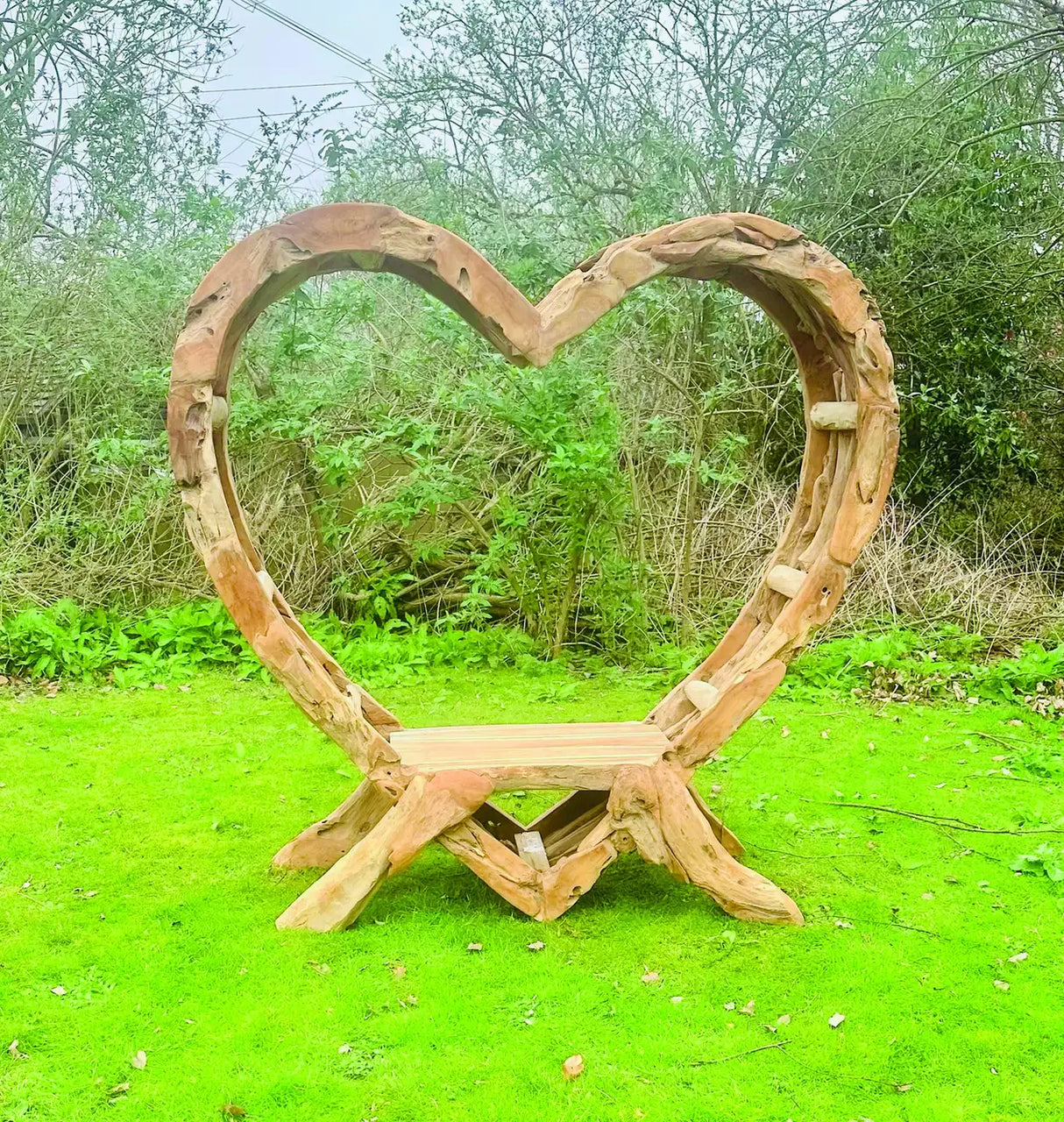 TEAK DRIFTWOOD LOVE BENCH 180CM