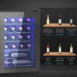 HOMCOM 20 Bottle 5-18 Countertop Wine Fridge - Black