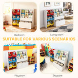 AIYAPLAY Toy Storage Unit, 3-Tier Toy Organiser Shelf with 6 Removable Storage Bins for Bedroom, Nursery, Multicoloured