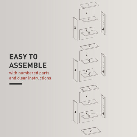 HOMCOM 260 Narrow CD Storage Unit - Grey