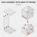 HOMCOM 107 L Plastic Storage Chest with Lid - Charcoal Grey