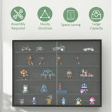 HOMCOM 5-Tier Wall Display Shelf Unit Cabinet w/ 4 Adjustable Shelves Glass Doors Home Office Ornaments 60x80cm Black