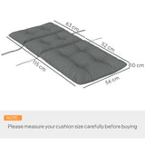 Outsunny 115 x 56cm Rocking Chair Padded Seat Cushion - Light Grey