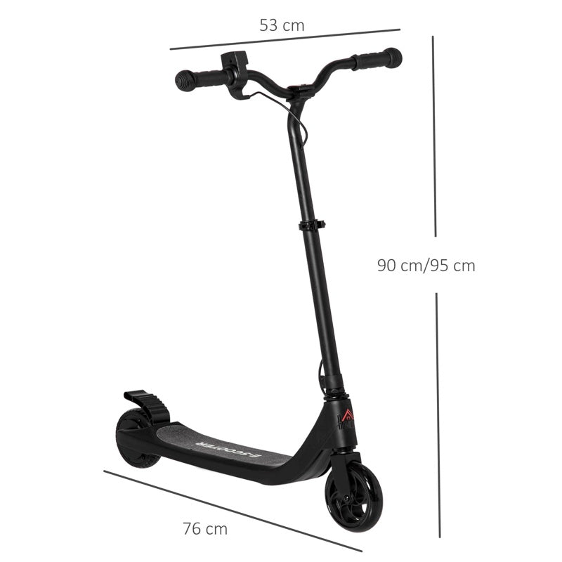 HOMCOM Electric Scooter, 120W Motor E-Scooter, Adjustable Height, Rear Brake for Ages 6+ Years - Black