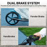 HOMCOM One-click Folding Kick Scooter for 14+ w/ Adjustable Handlebar, Push Scooter with Kickstand, Dual Brake System, Blue