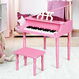 30-Key Classic Baby Grand Piano with Bench &amp; Music Rack-Pink