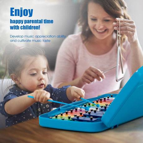 25 Note Xylophone with suitcase-like outlook for Kids-Blue