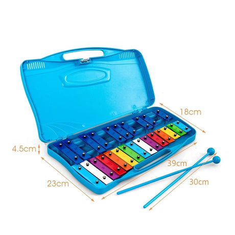 25 Note Xylophone with suitcase-like outlook for Kids-Blue