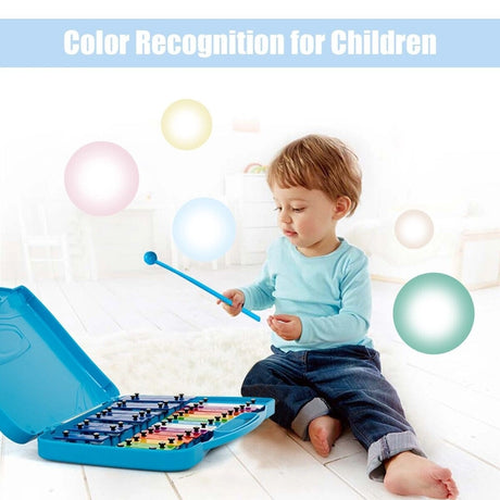 25 Note Xylophone with suitcase-like outlook for Kids-Blue