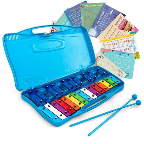 25 Note Xylophone with suitcase-like outlook for Kids-Blue