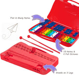25 Note Xylophone with suitcase-like outlook for Kids-Red