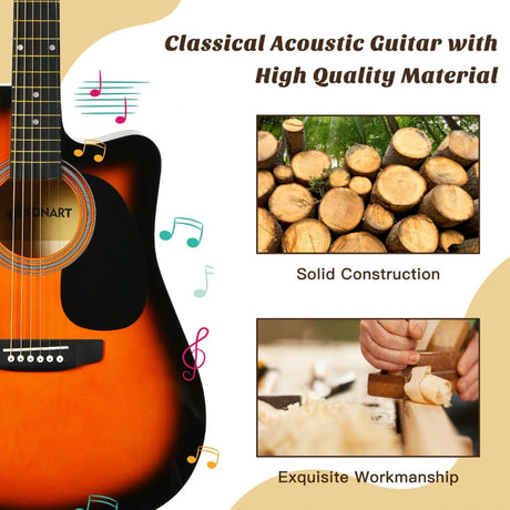 Classic Acoustic Guitar with Multiple Accessories