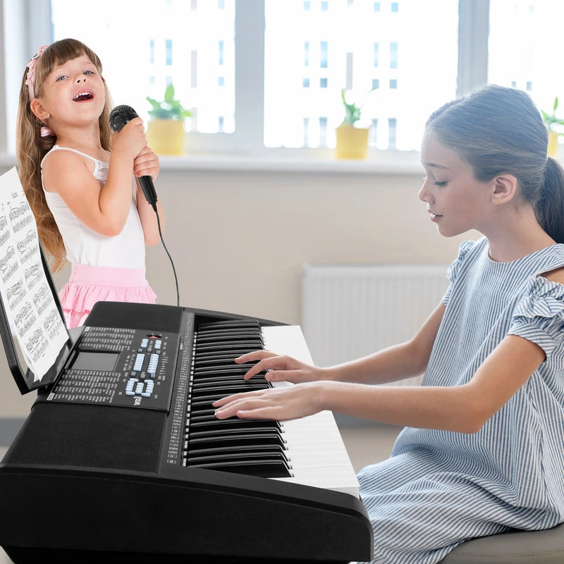 61-Key Electronic Keyboard with Microphone-Black