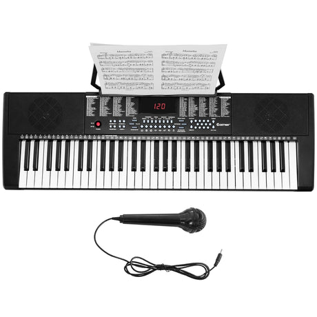 61-Key Electronic Keyboard with Microphone-Black