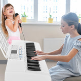 61-Key Electronic Keyboard with Microphone-White