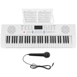 61-Key Electronic Keyboard with Microphone-White