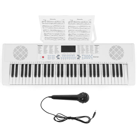 61-Key Electronic Keyboard with Microphone-White