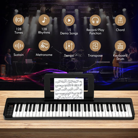 Portable Electric Piano with Full Size Keys and Music Stand