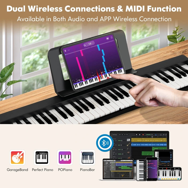 Portable Electric Piano with Full Size Keys and Music Stand