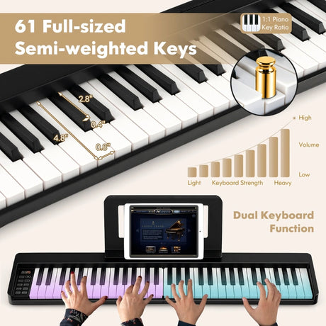 Portable Electric Piano with Full Size Keys and Music Stand