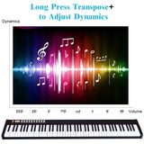 Portable Electronic Keyboard with Full-Size Weighted Keys-Black