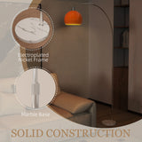 HOMCOM Floor Lamp for Living Room, Modern Standing Lamp with Shade & Foot Switch for Bedroom, Office, Orange