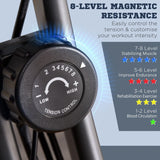 HOMCOM 2-in-1 Folding Exercise Bike with 8-Level Magnetic Resistance, Arm Resistance Band, Pulse Sensor, Yellow