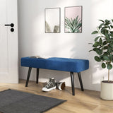 HOMCOM End of Bed Bench with X-Shape Design and Steel Legs, Upholstered Hallway Bench for Bedroom, Blue