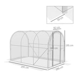 Outsunny Polytunnel Greenhouse Walk-in Grow House with PE Cover, Door and Galvanised Steel Frame, 3 x 2 x 2m, Clear