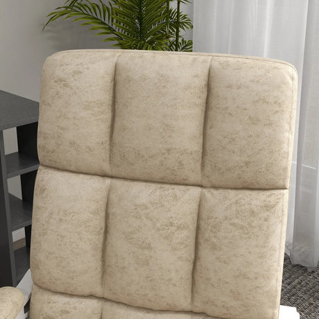 Vinsetto Massage Office Chair, Ergonomic Desk Chair, Comfy Work Study Chair with Heat, Padded Seat, 135 Reclining Back and Footrest for Home Office, Beige