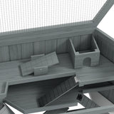 PawHut 3 Tier Wooden Large Hamster Cage with Sliding Tray, Seesaws, Water Bottle, Grey