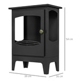 HOMCOM Freestanding Ethanol Fireplace, Steel Bioethanol Fireplace with Stainless Steel Flame Snuffer, 1.2L Tank, 3 Hours Burning Time for Indoor, Black