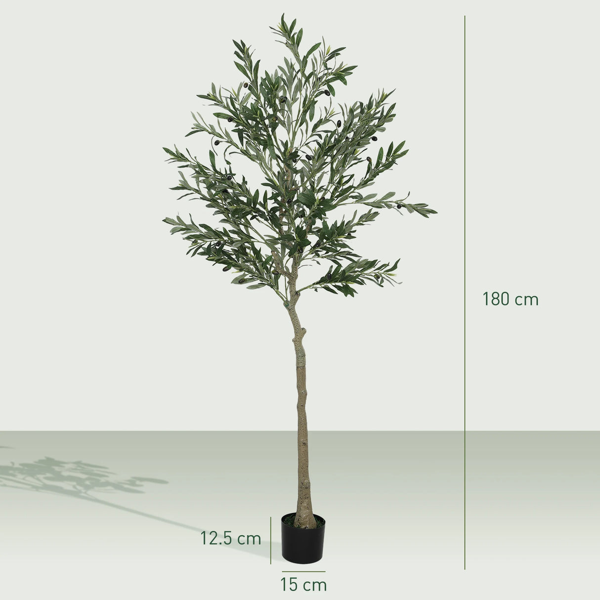 HOMCOM Set of Two Silk Leaf Artificial Olive Trees