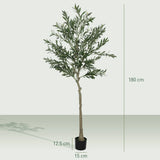 HOMCOM Set of Two Silk Leaf Artificial Olive Trees