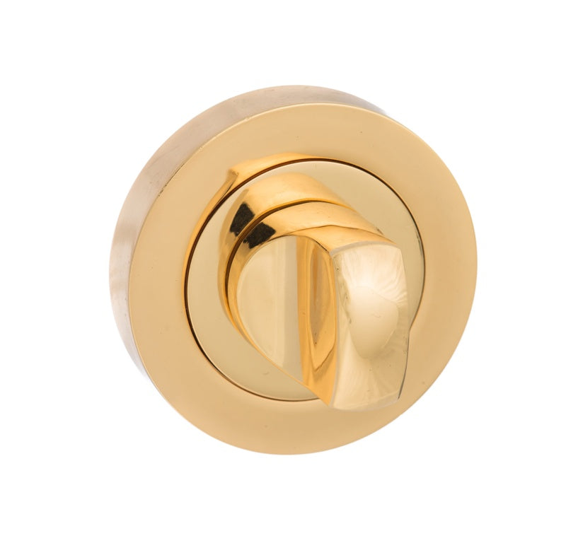 Mediterranean WC Turn and Release on Round Rose - Polished Brass - Each