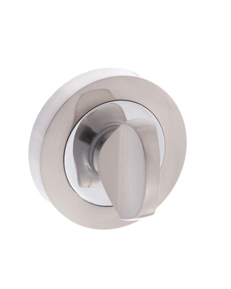 Mediterranean WC Turn and Release on Round Rose - Satin Nickel/Polished Chrome - Each