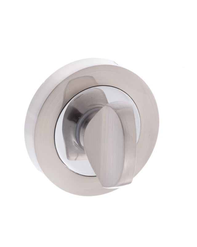 Mediterranean WC Turn and Release on Round Rose - Satin Nickel/Polished Chrome - Each