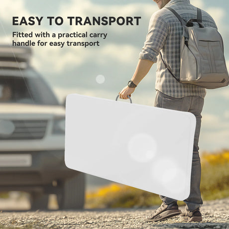 Outsunny Three-Piece Folding Picnic Table and Bench Set - White