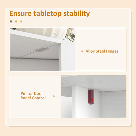 HOMCOM Folding Dining Table, Drop Leaf Table for Small Spaces, Oval Tabletop for Dining Room, Ash Wood-Effect