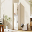 kleankin Tall Bathroom Cabinet with Mirror and Adjustable Shelf - High Gloss White
