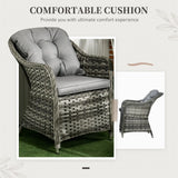 Outsunny Seven-Piece Rattan Dining Set - Grey
