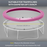 SPORTNOW 10FT Trampoline Spring Cover, Plastic Trampoline Pad Replacement with Elastic Cord, Waterproof, UV Resistant and Tear-Resistant, Pink