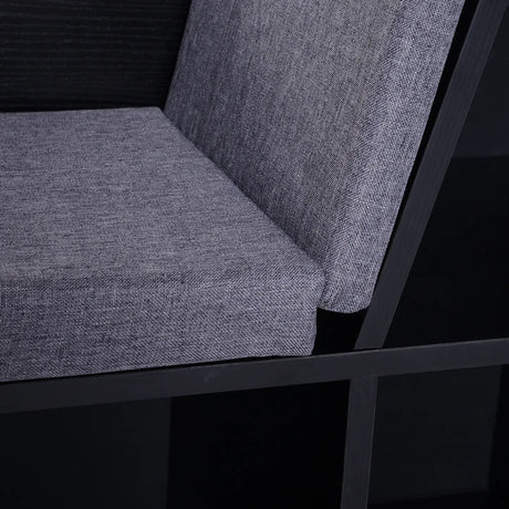 HOMCOM Bookcase Storage Shelf with Cushioned Reading Seat, Cube Bookshelf Organizer for Bedroom Living Room, Black