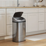 HOMCOM 48L Stainless Steel Sensor Bin - Silver-Tone