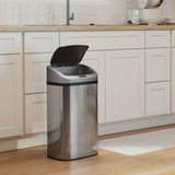 HOMCOM 48L Stainless Steel Sensor Bin - Silver-Tone