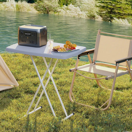 Outsunny Minimal Folding Outdoor Table - Grey/White