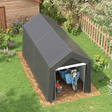 Outsunny 3.6 x 2.1m Portable Outdoor Shed, with Window - Dark Grey